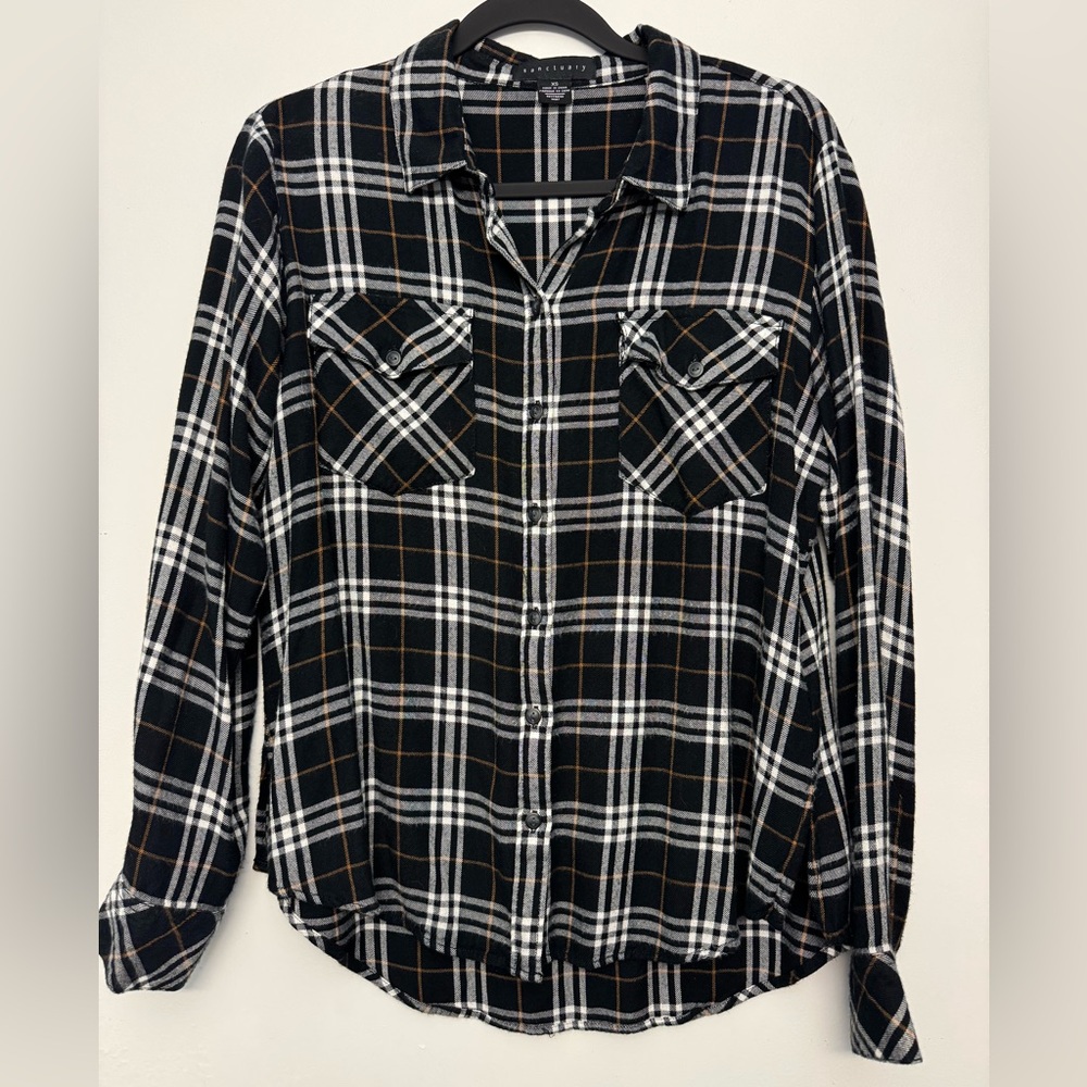 Sanctuary Boyfriend Plaid Button Up